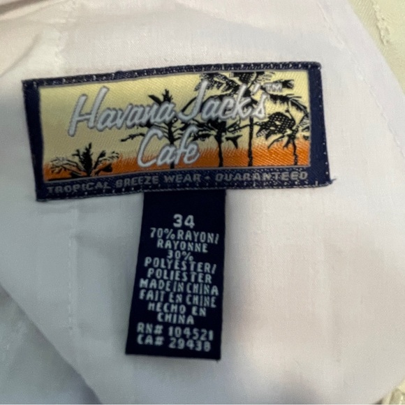 Havana Jack’s Café Tropical Breeze Shorts Sz 34 White Lightweight Vacation wear - Picture 3 of 7